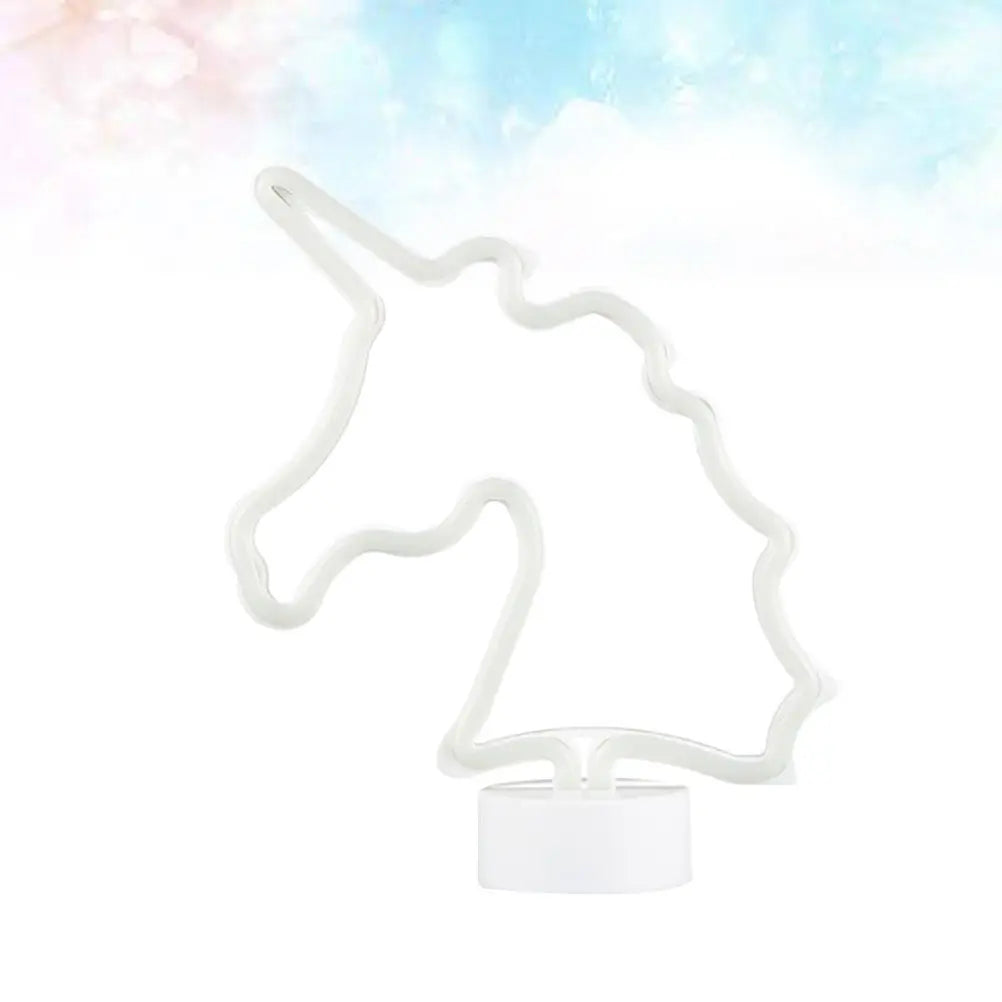 LED Unicorn Neon Night Light Colorful Infinite Tunnel Effect Wall Hanging Shelf Decoration Lamp Not Included